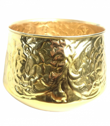 18cm Gold Swirl Metal Planter by Leaf
