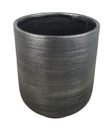 39cm x 33cm Coya Silver Ridged Planter Large Composite Plant Pot