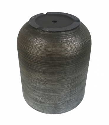 39cm x 33cm Coya Silver Ridged Planter Large Composite Plant Pot