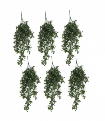 Pack of 6 x Hanging UV and Fire Resistant Artificial Peperomia Plant 68cm