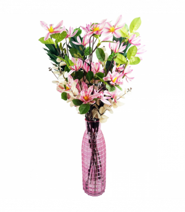 6x 100cm Pink Magnolia Floral Spray Artificial