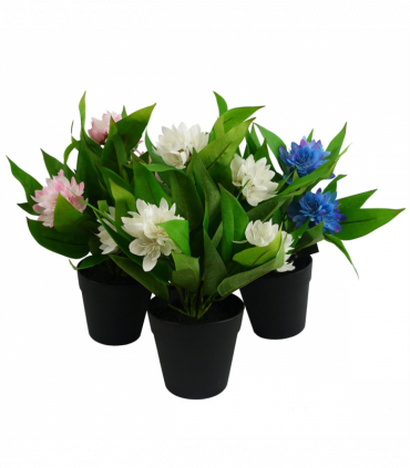 3x 18cm Artificial Freesia Plants Pink, White, Blue Flowering
