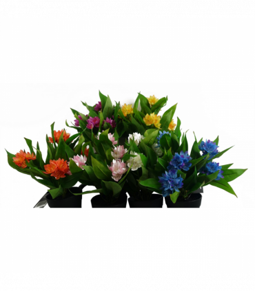 3x 18cm Artificial Freesia Plants Pink, White, Blue Flowering