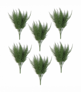Pack of 6 x 35cm Fire Resistant Artificial Fern Stem