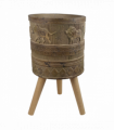 55cm x 29cm Jungle Planter with Legs Embossed Lion Elephant Large