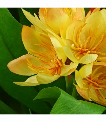 3x 18cm Artificial Freesia Plants Pink, Orange, Yellow Flowering