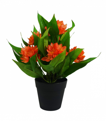 3x 18cm Artificial Freesia Plants Pink, Orange, Yellow Flowering