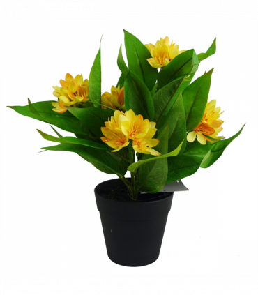 3x 18cm Artificial Freesia Plants Pink, Orange, Yellow Flowering