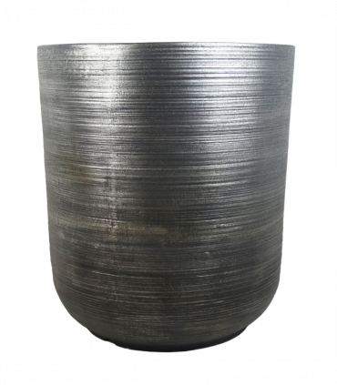 47cm x 41cm Coya Silver Ridged Planter Extra Large Composite Plant Pot