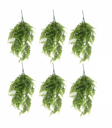 Pack of 6 x Hanging UV and Fire Resistant Artificial Green Pothos Plant 85cm