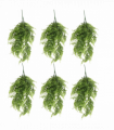 Pack of 6 x Hanging UV and Fire Resistant Artificial Green Pothos Plant 85cm