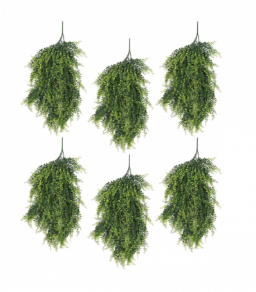 Pack of 6 x Hanging UV and Fire Resistant Artificial Foliage Plant 85cm