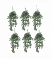Pack of 6 x Hanging UV and Fire Resistant Artificial Small Leaf Plant 78cm