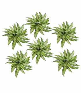 Pack of 6 x 45cm Fire Retardant Artificial Aglaonema Bush
