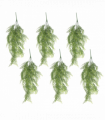 Pack of 6 x Hanging UV and Fire Resistant Artificial Trailing Button Fern Plant 82cm