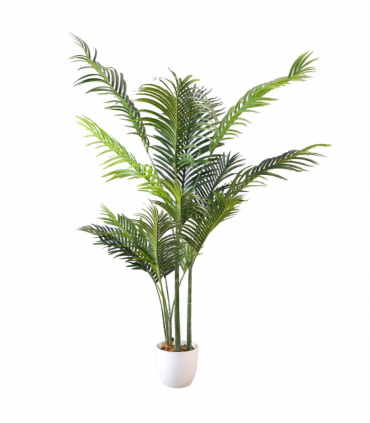 160cm Artificial Palm Tree with 15 Leaves in White Pot