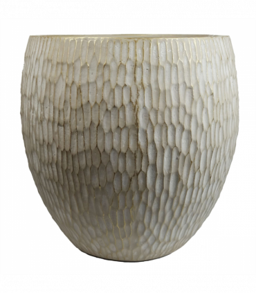 43cm Inoke Embossed Large Stone Colour Composite Planter Plant Pot