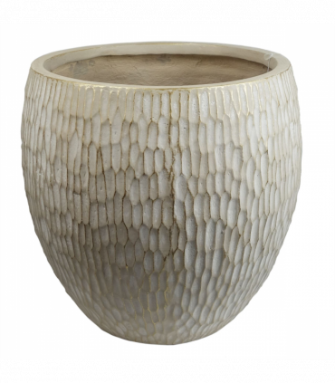 43cm Inoke Embossed Large Stone Colour Composite Planter Plant Pot