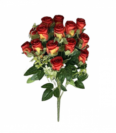 52cm Artificial Red Rose Bunch