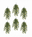 Pack of 6 x Hanging UV and Fire Resistant Artificial Variegated Plant 76cm