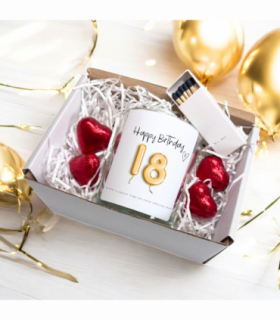 18th Birthday Gold Balloons Candle Gift Set | Birthday Gift for Daughter