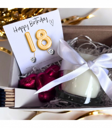 Small 18th Birthday Gold Balloons Earrings Gift Hamper | Girls 18th Birthday Gift