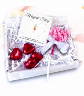 Magical Fairy Girls Necklace Mini Gift Hamper | Girls Birthday mini flower Bouquet | Childrens Jewellery | Grandaughter Christmas Present UK