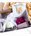 Small 18th Birthday Gold Balloons Gift Necklace Hamper | Girls 18th Birthday Candle Gift UK