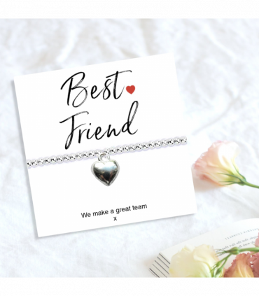 Best Friend Mini Gift Hamper with Silver Heart Bracelet | Letter Box Gift For Her | Unique Gifts For Her Birthday, Thank you or Christmas UK