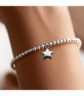 Star Silver Beaded Bracelet for Women & Kids