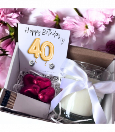 Small 40th Birthday Gold Balloons Gift Hamper | Girls 40th Birthday Gift