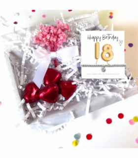 18th Birthday Cubic Zirconia Silver Bracelet & Gold Balloons Mini Gift Hamper | Eightenth Gift | Girls 18th Birthday Gift Set UK