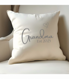 Grandma Est. 2025 Cushion | Gift for Grandma | Birthday Gift Idea | Grans Christmas Present | Mothers Day Pillow