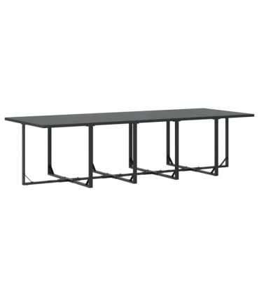 vidaXL Garden Dining Set 15 pcs Black Steel