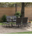 vidaXL Garden Dining Set 9 pcs Black Steel