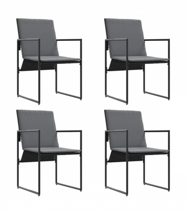 vidaXL Garden Dining Set 9 pcs Black Steel