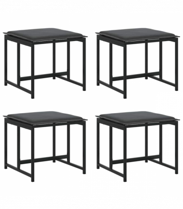 vidaXL Garden Dining Set 9 pcs Black Steel