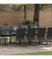 vidaXL Garden Dining Set 13 pcs Black Steel