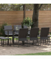 vidaXL Garden Dining Set 11 pcs Black Steel