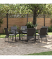 vidaXL Garden Dining Set 7 pcs Black Steel