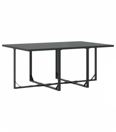 vidaXL Garden Dining Set 7 pcs Black Steel