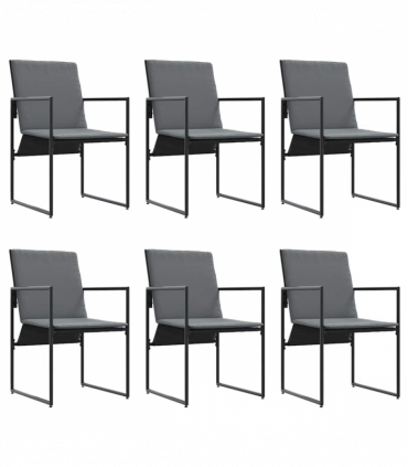 vidaXL Garden Dining Set 7 pcs Black Steel