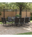 vidaXL Garden Dining Set 11 pcs Black Steel