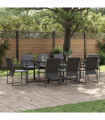vidaXL Garden Dining Set 9 pcs Black Steel