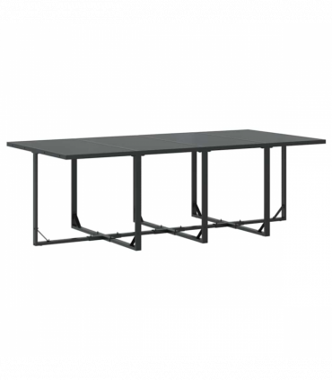 vidaXL Garden Dining Set 9 pcs Black Steel