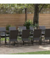 vidaXL Garden Dining Set 13 pcs Black Steel