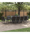 vidaXL Garden Dining Set 13 pcs Black Steel