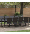 vidaXL Garden Dining Set 15 pcs Black Steel