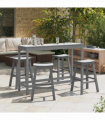 vidaXL Garden Bar Set 4 pcs Light grey HDPE