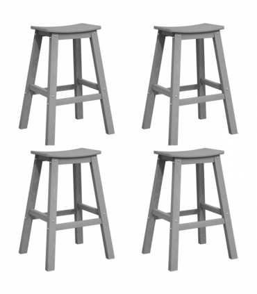 vidaXL Garden Bar Set 4 pcs Light grey HDPE